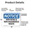 Signmission Non-RCRA And Non-Hazardous Waste OSHA Notice Sign, Plastic, 18in W x 12in L, 2PK OS-2PACK-NS-P-1218-L-15110 - alternate 3